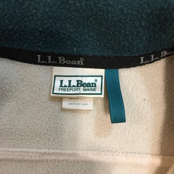L.L. Bean women’s White Fleece Jacket Med - Picture 3 of 6